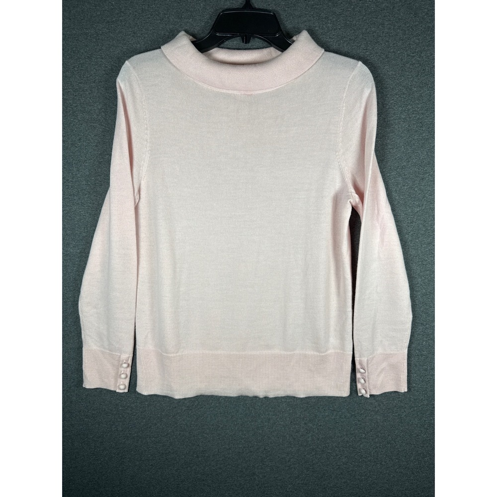 Talbots Womens Pink Pure Merino Wool Sweater Size M minimalist Chic Old money